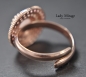 Preview: Silberring 925 - Rosenquarz Edelstein - Roségold - Verstellbar - Kristall Schmuck - Brautschmuck - Zirkonia - Handmade Gift Ideas - Rings