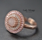 Preview: Silberring 925 - Rosenquarz Edelstein - Roségold - Verstellbar - Kristall Schmuck - Brautschmuck - Zirkonia - Handmade Gift Ideas - Rings