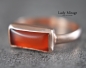 Preview: 925 Sterling Silber Ring - rosévergoldet - Größenverstellbar - Edelstein Achat - Oval - Geschenk für Sie