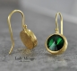 Preview: Ohrringe Hängend Gold- Kristall - Emerald - Elegant - Brautohrringe - Hochzeitsschmuck - Smaragdgrün - Messing