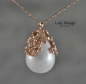 Mobile Preview: Vergissmeinnicht - 925 Sterling Silber Halskette - Muschelkernperle - Blüten - Floral - Perlenkette mit Anhänger -  womens day gift