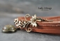 Mobile Preview: Leder Choker - Frühlingstraum - Orange- Jewelry - Geschenk für Sie - Unakit - Edelstein - Handmade - Trend