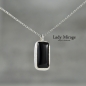 Preview: 925 Sterling Silber Schwarze Edelstein Halskette - Natürlicher Achat Anhänger - Minimalistischer Schmuck - Geschenk für Sie