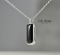 Preview: 925 Sterling Silber Schwarze Edelstein Halskette - Natürlicher Achat Anhänger - Minimalistischer Schmuck - Geschenk für Sie Preview: 925 Sterling Silber Schwarze Edelstein Halskette - Natürlicher Achat Anhänger - Minimalistischer Schmuck - Geschenk für Sie