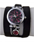Mobile Preview: Armbanduhr mit traumhaften Kirschblüten, Amethyst und Leder-Wickelarmband