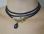 Preview: Leder Choker  - Frühlingstraum - Jewelry - Geschenk für Sie - Lapis Lazuli - Blau - Edelstein - Handmade