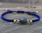 Preview: 925 Sterling Silber - Lapis Lazuli - geflochtenes Armband - Makramee -  Geschenk für Sie - Handmade