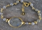 Preview: 925 Silber - Labradorit Armband Vergoldet- handgemacht - einzigartig - Geschenk für Sie - Heilstein - Grau