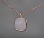 Preview: 925 Sterling Silber -  Rosenquarz Kette - rosévergoldet