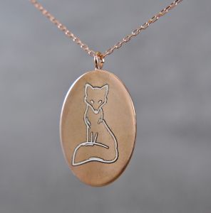 925 Silber - Rosegold- Fuchs Kette - Graviert - Halsketten für Frauen - Geschenk für Sie - Verstellbar - Tiere Anhänger - Animal