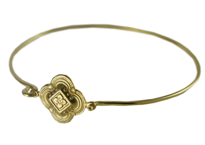 925 Sterling Vergoldet - Statement Armband Silber - Schlichter Gold Armreif - Geschenk für Sie