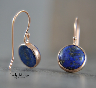 Lapis Lazuli - 925 Silber - Ohrringe - 14K Vergoldet - Geburtsstein September - Heilstein