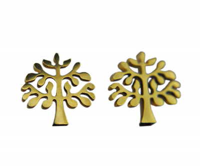 Mini-Baum-Ohrstecker Vergoldet