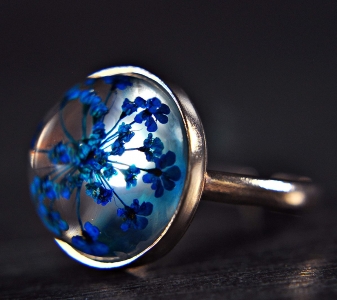 925 Sterling Silber - Ohrringe mit echten blauen Blüten - Roségold - Muttertagsgeschenk