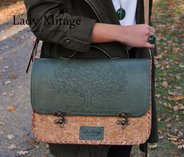 Naturkork & Echtleder Tasche -Lebensbaum- Naturkork & Echtleder Tasche -Lebensbaum-