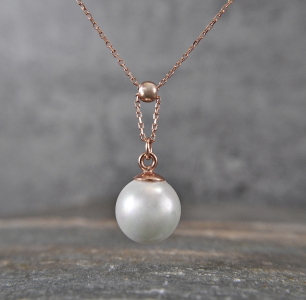 925 Silber • Rosévergoldet • Muschelkernperle • Kette • Perlen Schmuck • Brautjungfern Geschenke • Geschenk Mama 925 Silber • Rosévergoldet • Muschelkernperle • Kette • Perlen Schmuck • Brautjungfern Geschenke • Geschenk Mama