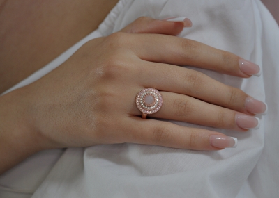 Silberring 925 - Rosenquarz Edelstein - Roségold - Verstellbar - Kristall Schmuck - Brautschmuck - Zirkonia - Handmade Gift Ideas - Rings Silberring 925 - Rosenquarz Edelstein - Roségold - Verstellbar - Kristall Schmuck - Brautschmuck - Zirkonia - Handmade Gift Ideas - Rings