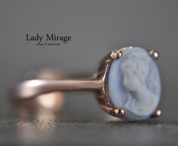 925 Silber Ring - Lady Cameo - rosévergoldet - Vintage Style - Geschenk für Sie - Mother’s Day Gift