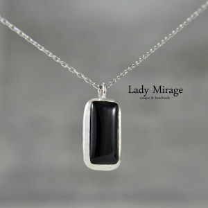 925 Sterling Silber Schwarze Edelstein Halskette - Natürlicher Achat Anhänger - Minimalistischer Schmuck - Geschenk für Sie