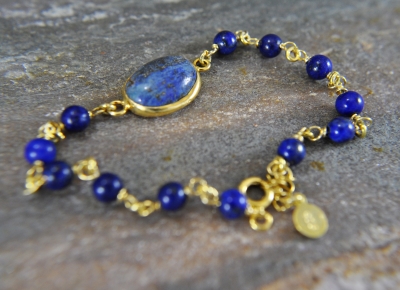 925 Silber - Lapis Lazuli Armband - handgemacht - einzigartig - Geschenk für Sie - Weihnachtsgeschenk