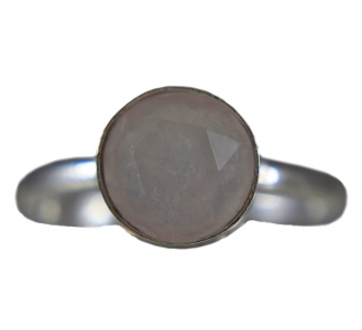 Rosenquarz - 925 Sterling Silber Ring