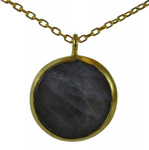 Labradorit - 925 Silber Kette - 14k vergoldet - Rund Labradorit - 925 Silber Kette - 14k vergoldet - Rund