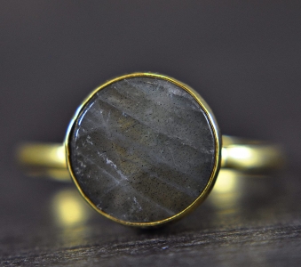 Labradorit - 925 Silber Kette - 14k vergoldet - Rund Labradorit - 925 Silber Kette - 14k vergoldet - Rund