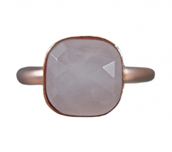 925 Sterling Silber - Rosenquarz Ring- Rosévergoldet 925 Sterling Silber - Rosenquarz Ring- Rosévergoldet