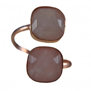 925 Sterling Silber - Rosenquarz Ring- Rosévergoldet 925 Sterling Silber - Rosenquarz Ring- Rosévergoldet