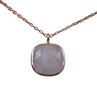 925 Sterling Silber - Rosenquarz Kette - rosévergoldet 925 Sterling Silber - Rosenquarz Kette - rosévergoldet