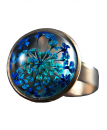 Ring mit echten blauen Blüten Roségold