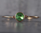 Preview: Green Bangle - Rose Gold Plated Brass - roundshaped