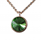 Preview: Green Necklace -Rose Gold Plated Brass -round shaped-