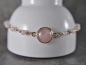 Preview: 925 Silver Rosequartz Bracelet - rose gold plated