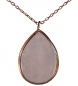 Preview: Gift Set - 925 Sterling Silver - Teardrop-shaped Rose Quartz Earrings and Necklace - Rose gold plated