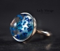 Preview: 925 Sterling Silver - Rose Gold Ring with Real Blue Flowers - Mothers day Preview: 925 Sterling Silver - Rose Gold Ring with Real Blue Flowers - Mothers day