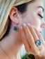 Preview: 925 Sterling Silver - Rose Gold Ring with Real Blue Flowers - Mothers day Preview: 925 Sterling Silver - Rose Gold Ring with Real Blue Flowers - Mothers day