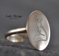 Preview: 925 Sterling Silver Fox Ring - Rose gold Plated - Oval - Adjustable