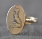 Preview: 925 Sterling Silver Fox Ring - Rose gold Plated - Oval - Adjustable Preview: 925 Sterling Silver Fox Ring - Rose gold Plated - Oval - Adjustable