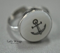 Preview: Mother of Pearl Ring Silver - 925 - Bridal Jewelry - White - Adjustable - Wedding Jewelry - Maritime - Anchor - Gift for Her - Preview: Mother of Pearl Ring Silver - 925 - Bridal Jewelry - White - Adjustable - Wedding Jewelry - Maritime - Anchor - Gift for Her -