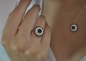 Preview: Zirconia ring silver - 925 - gemstone lapis lazuli - night blue - adjustable size - jewelry for weddings - bridal set - elegant jewelry Preview: Zirconia ring silver - 925 - gemstone lapis lazuli - night blue - adjustable size - jewelry for weddings - bridal set - elegant jewelry