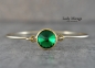 Preview: Bangle Gold - Crystal - Emerald - Elegant - Bridal Earrings - Wedding Jewelry - Green - Brass