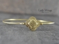 Preview: 925 Sterling Gold Plated - Statement Bracelet Silver - Simple Gold Bangle - Gift for Her