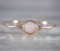 Preview: 925 Sterling Rose Gold Plated - Gemstone - Rose Quartz Pearl Necklace with Pendant - Jewelery - Gift for Her