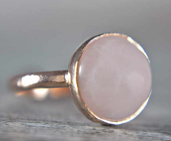 925 Sterling Silver - Rose Quartz Ring - Rose Gold 925 Sterling Silver - Rose Quartz Ring - Rose Gold