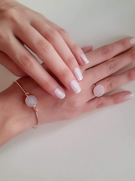 925 Sterling Silver - Rose Quartz Ring - Rose Gold