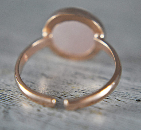 925 Sterling Silver - Rose Quartz Ring - Rose Gold 925 Sterling Silver - Rose Quartz Ring - Rose Gold