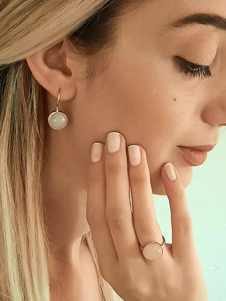 925 Sterling Silver - Rose Quartz Ring - Rose Gold 925 Sterling Silver - Rose Quartz Ring - Rose Gold