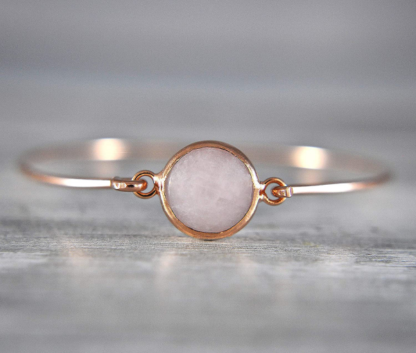 925 Sterling Silver - Rose Quartz Ring - Rose Gold