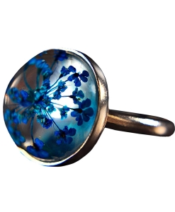 925 Sterling Silver - Rose Gold Ring with Real Blue Flowers - Mothers day 925 Sterling Silver - Rose Gold Ring with Real Blue Flowers - Mothers day
